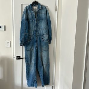 Free People denim oversized jumpsuit. Excellent condition!
